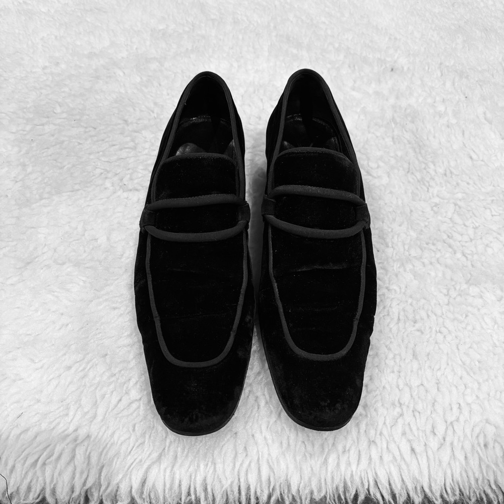 Yves Saint Laurent YSL Black Velvet Loafers size EU 40 US 7.5